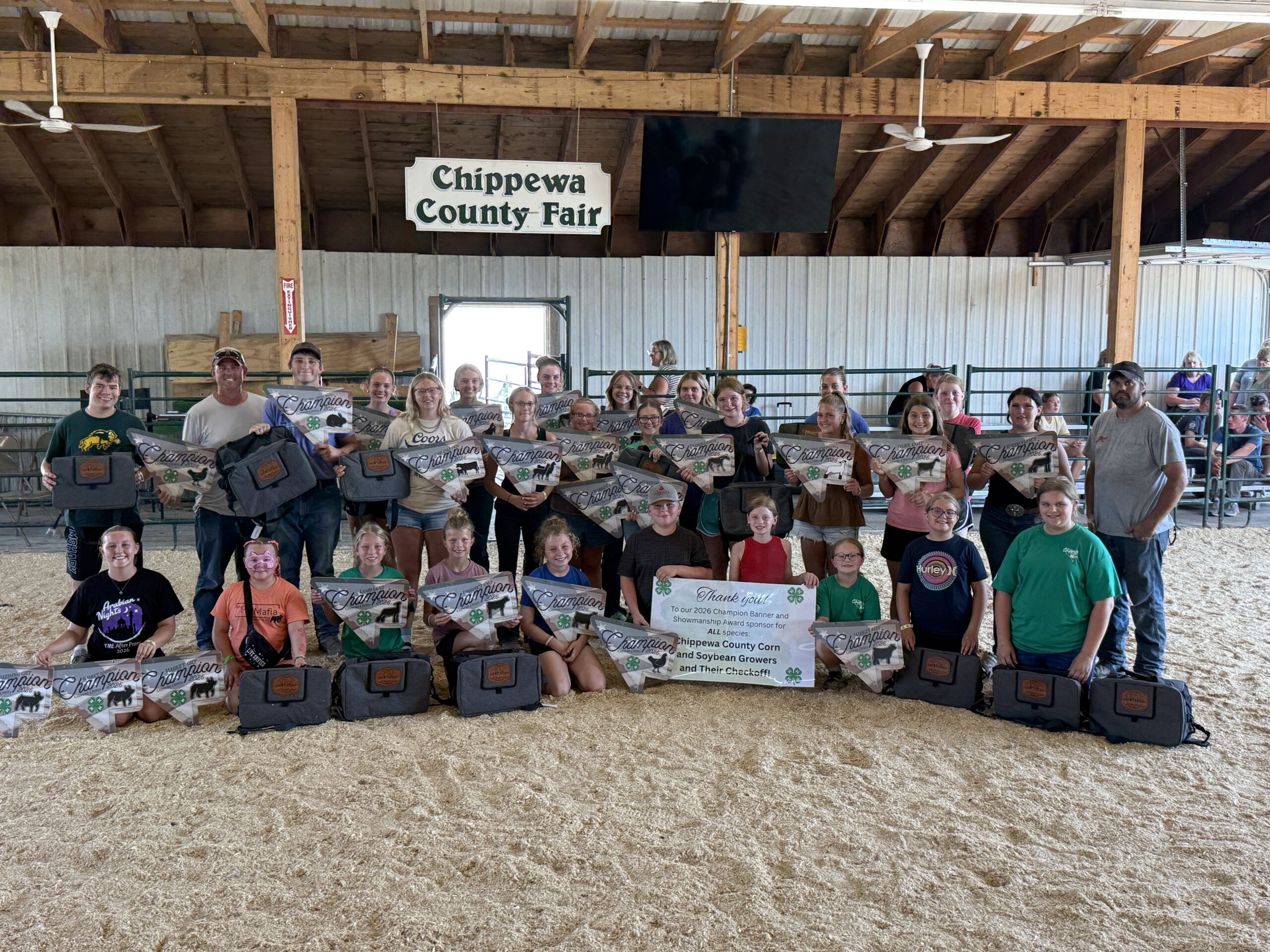 Chippewa County Corn and soybean growers donation to the local 4H club